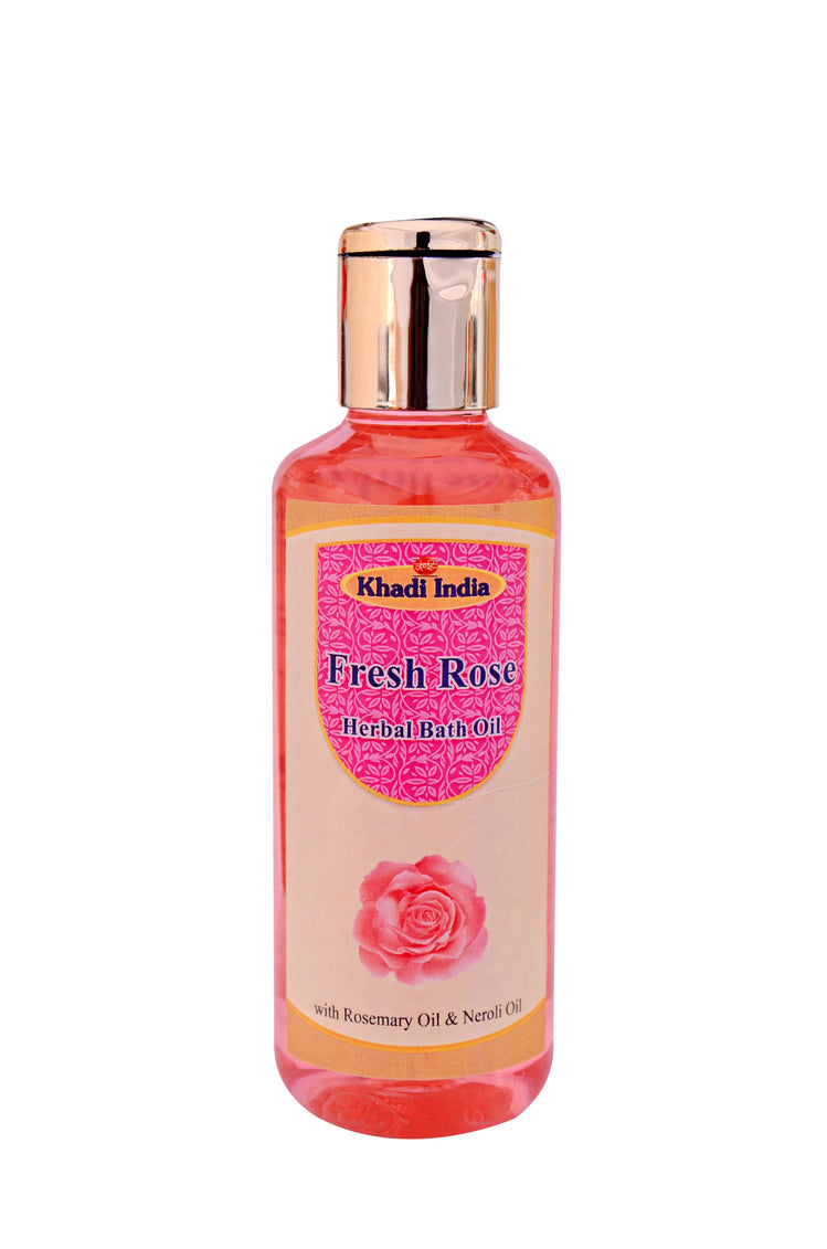 Fresh Rose Herbal Bath Oil - 200ml | Stress-Relieving Aromatic Bath Oil