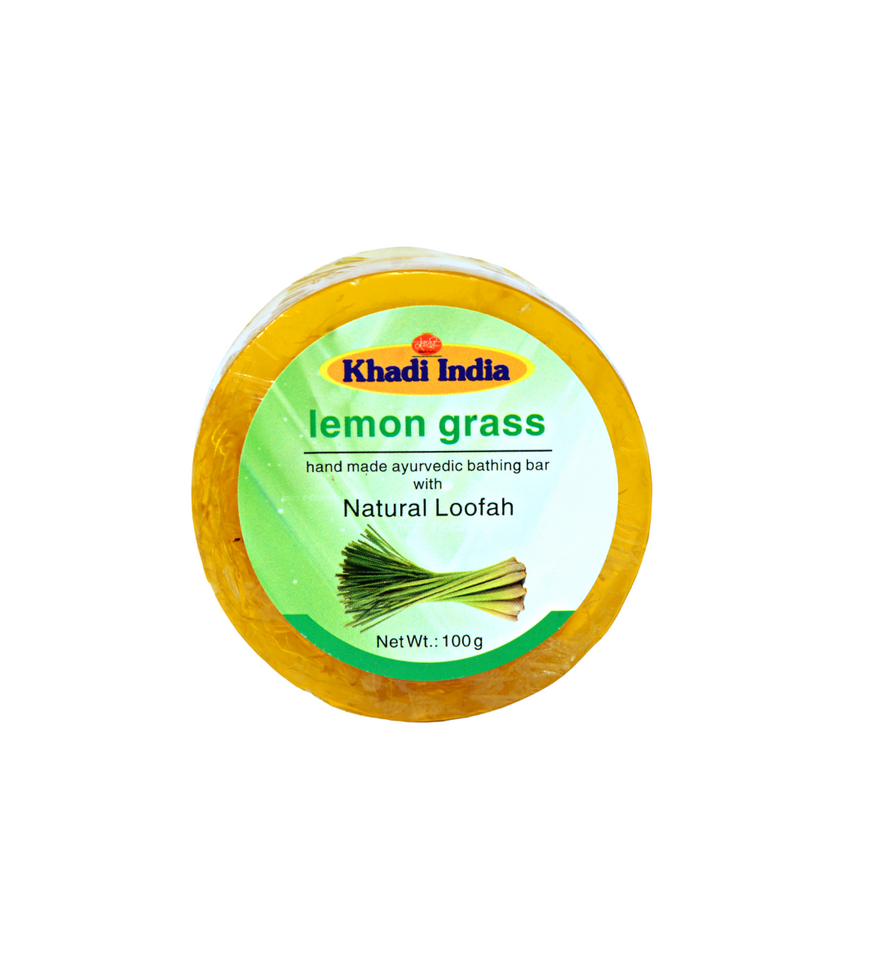 Lemongrass Bathing Bar (100g) with Loofah – Refreshing & Exfoliating Soap